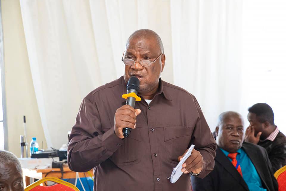 Bishop Batenzi speaking with leaders