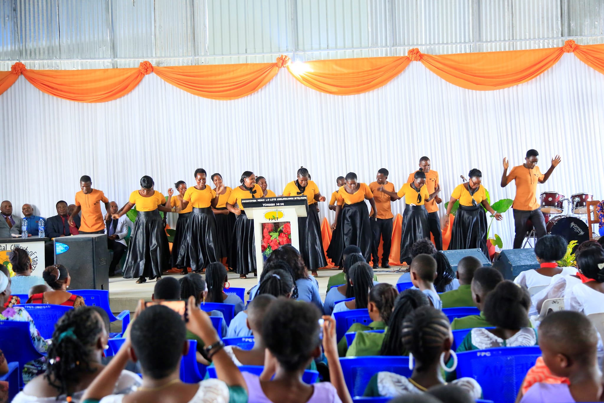 Church choir leading worship
