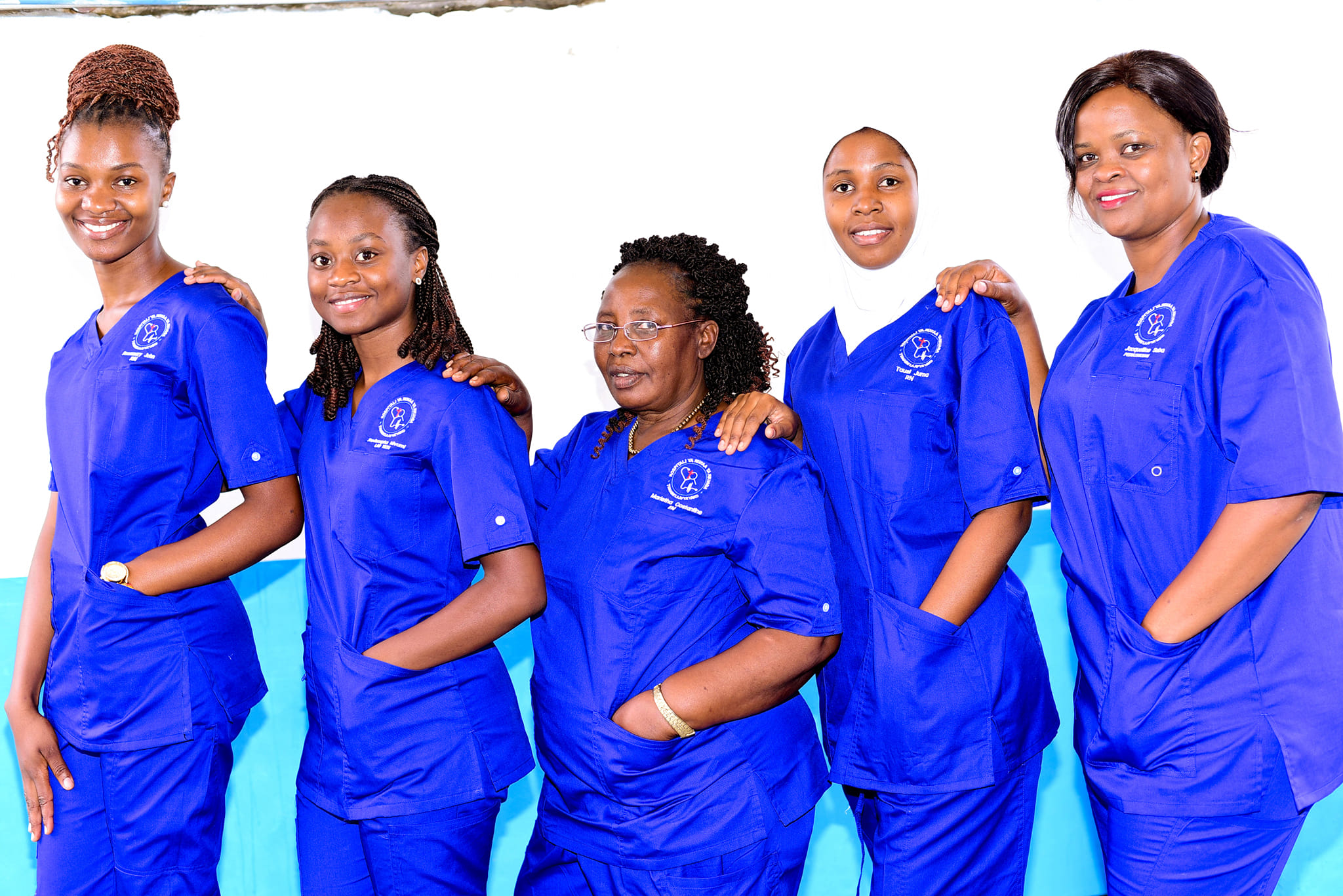 Nkinga hospital workers smiling