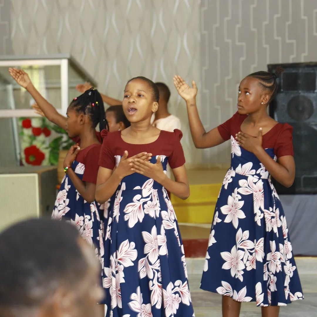 Children choir singing
