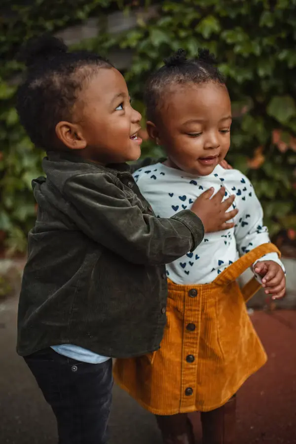 Two happy kids smiling
